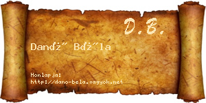Danó Béla névjegykártya