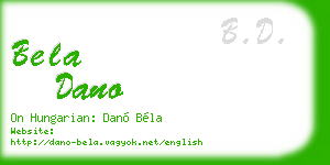 bela dano business card