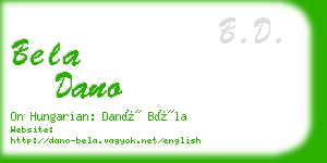 bela dano business card